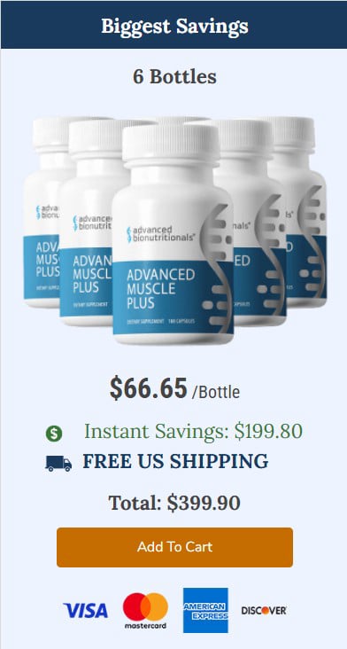 Advanced Muscle Plus 6 bottle details pricing